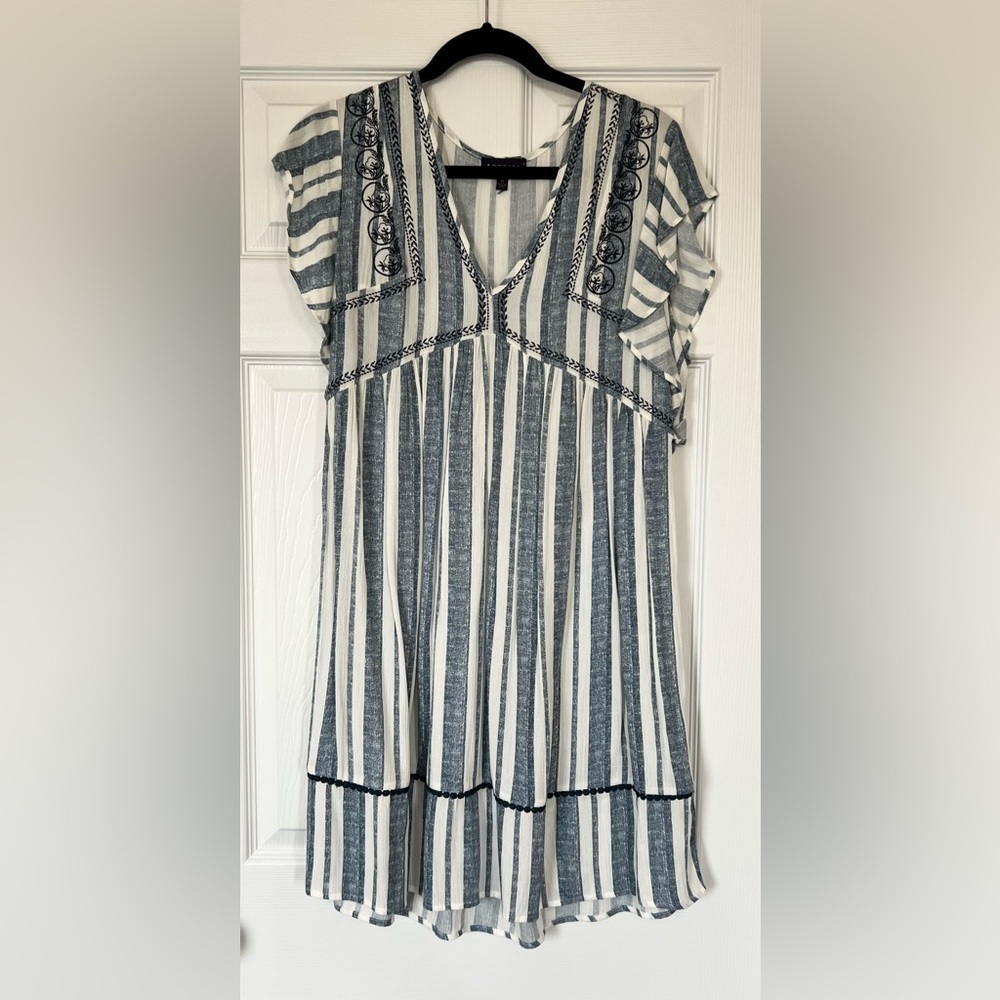 Artesia striped dress with floral accents